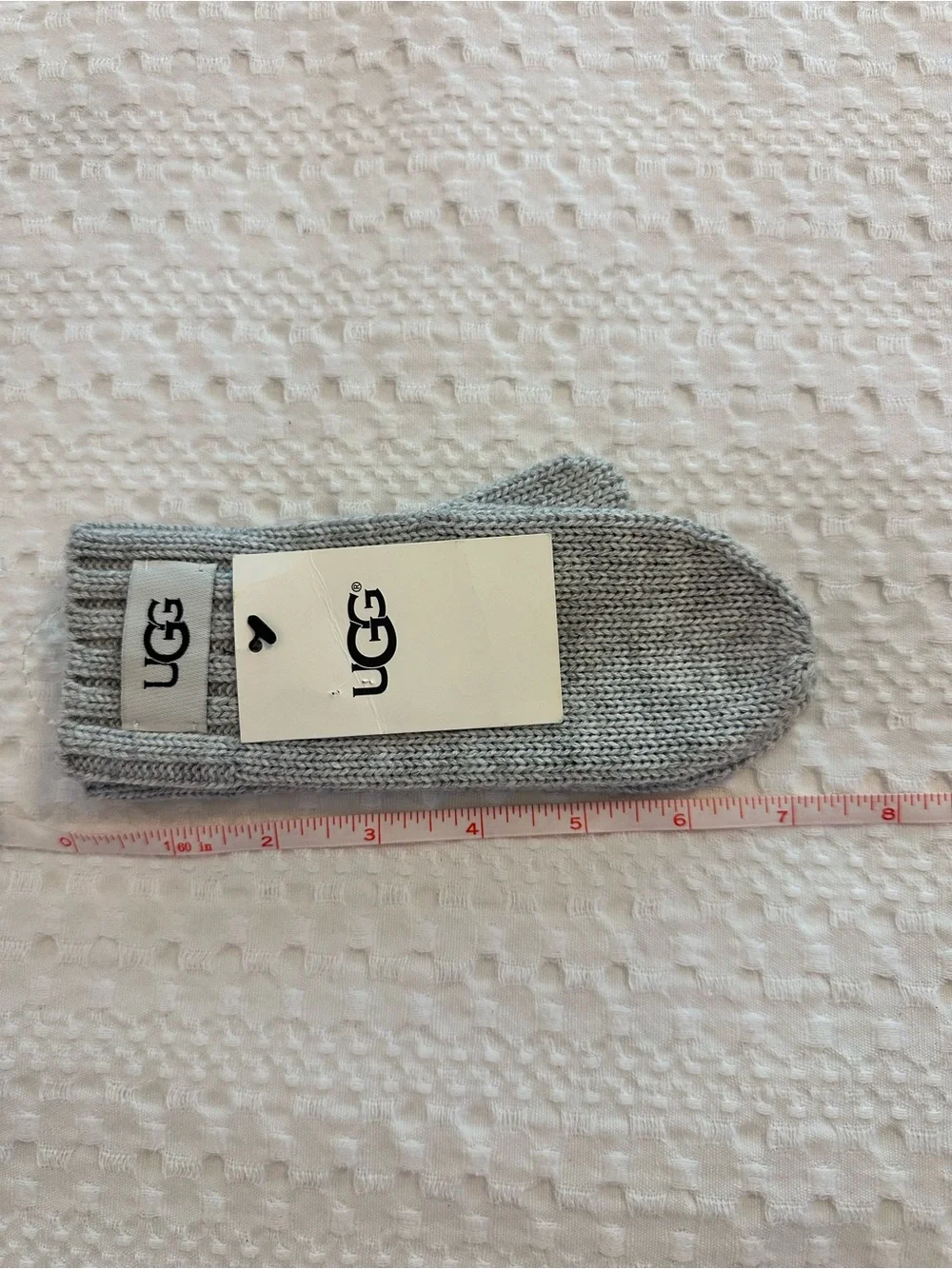 UGG Kids Light Gray Knit Mittens